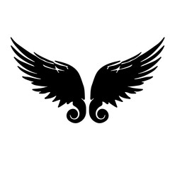 wings tattoo vector silhouette