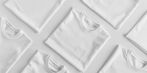 A minimalist's dream, blank white t-shirts awaiting the touch of creativity in mockup designs.