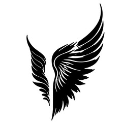 wings tattoo vector silhouette