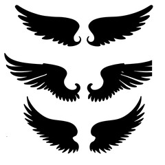 wings tattoo vector silhouette