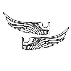 wings tattoo vector silhouette
