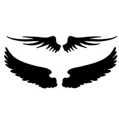 wings tattoo vector silhouette