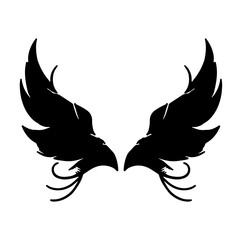 wings tattoo vector silhouette