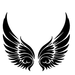 wings tattoo vector silhouette