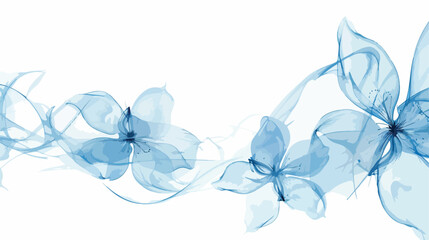 Fototapeta na wymiar floral style smoke blue line ornament background flower