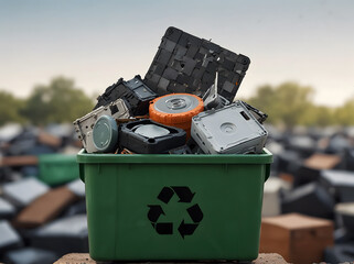E waste management and recycling concept