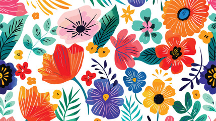 flower abstract textures and backgrounds flat vector  - obrazy, fototapety, plakaty