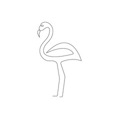 Continuous one-line drawing of Flamingo outline Vector illustration design