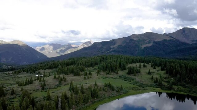 4k Aerial Drone Footage by Lake at Molas Pass Durango Silverton Western Colorado San Juan Mountains