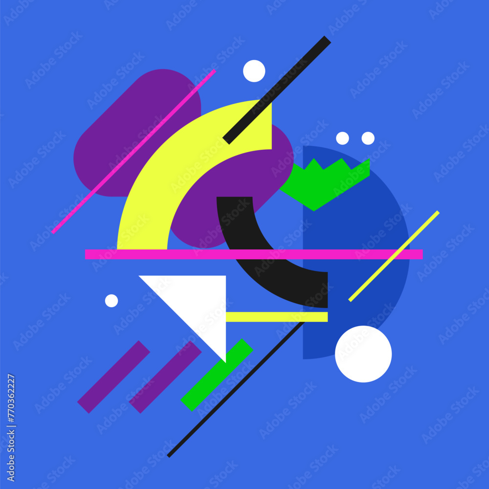 Poster modern geometric composition of various shapes. illustration for design. abstract background in the 