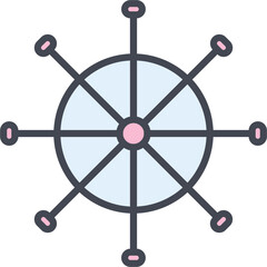 Ship Wheel Vector Icon