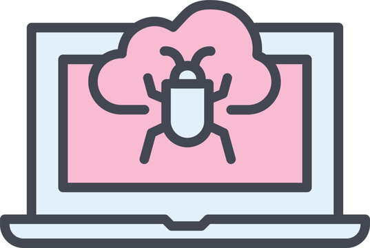Bug Cloud Vector Icon