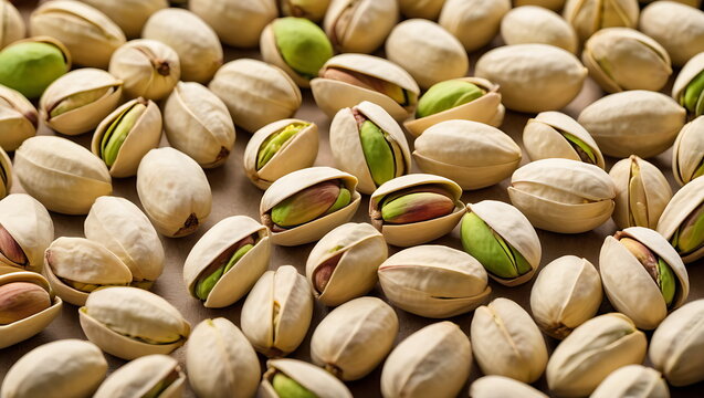 Pistachios pattern, Unshelled and Shelled Nuts for Healthy Snacking