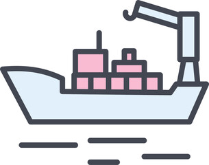 Cargo Ship II Vector Icon