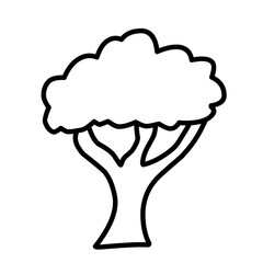 Doodle of tree collection hand draw vector illustration.
