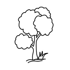 Doodle of tree collection hand draw vector illustration.