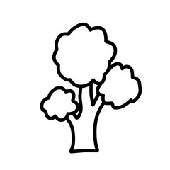 Doodle of tree collection hand draw vector illustration.