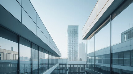 Fototapeta na wymiar minimalist building architecture,created with Generative AI tecnology.