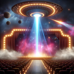 Obraz premium space scenery stage.Generative AI