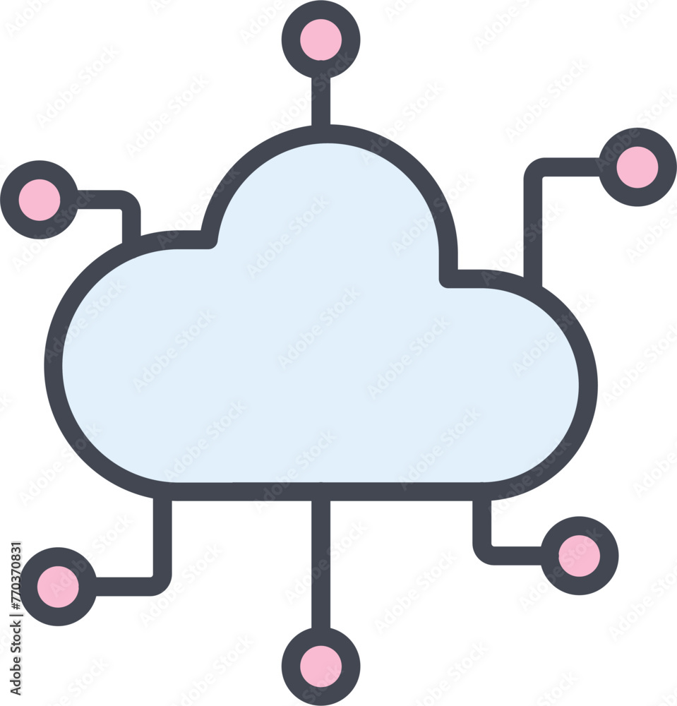 Poster cloud computing vector icon