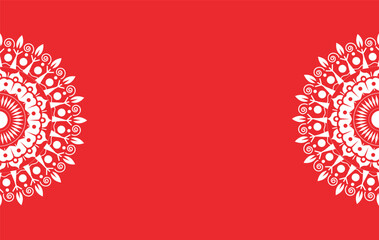 Mandala background design. vector illustrations. Decorative design. Red background