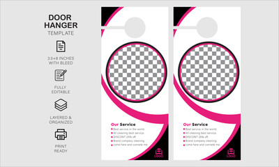 Door hanger design template for your business
