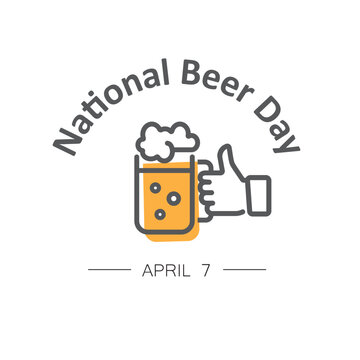 National Beer day, April 7 - vector, illustration.