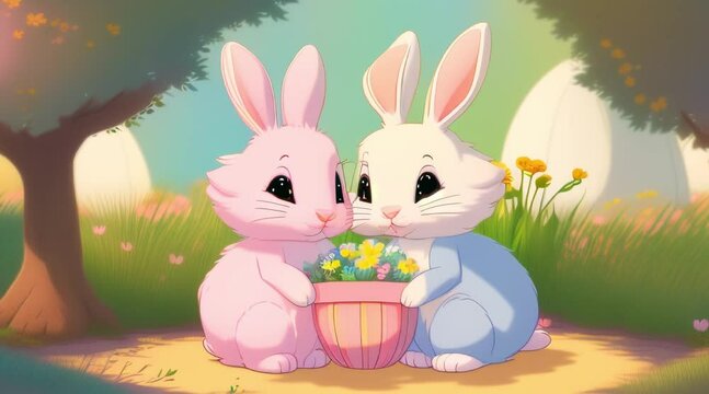 wo_cute, cartoon bunnies ,60fps 12s 