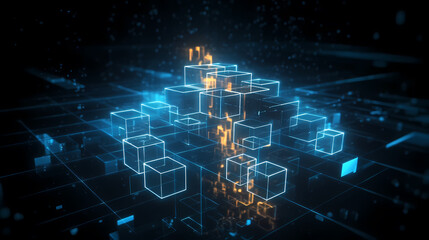 Obraz premium Infographics on big data array and future background
