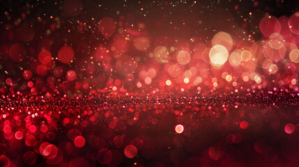 Defocused abstract red lights background,Red shiny festive beautiful background. Beautiful background of defocused shiny red round circles, festive bokeh
 - obrazy, fototapety, plakaty