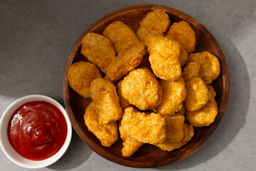 Chicken nuggets with fried chicken meat