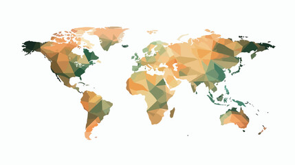 Low poly style world map. Bromley projection. Uncommon
