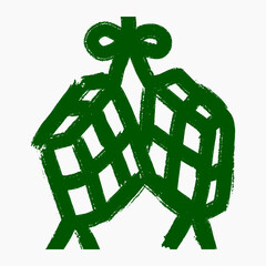 hand drawn ketupat food brush stroke