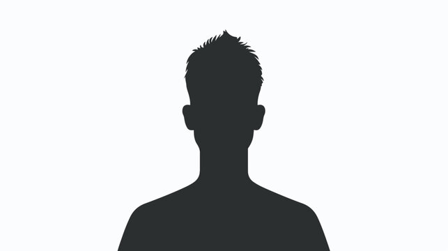 man silhouette a user icon vector  flat vector 
