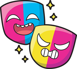 April fools day collection decoration. Funny celebration day elements. Surprise day illustration. Clown icon art. Prank ideas clip art.