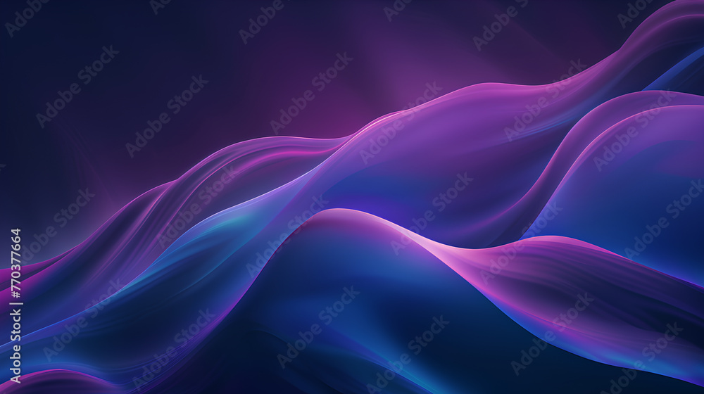 Poster a purple and blue background with a wave pattern