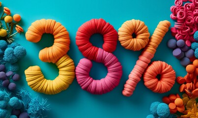 38 % on an abstract color background.