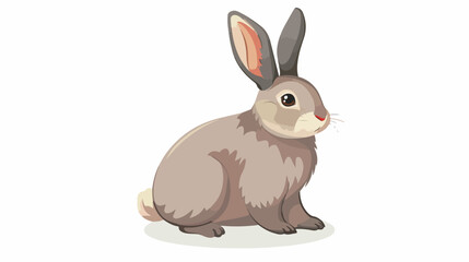 Circle rabbit cartoon Flat vector isolated on white background
