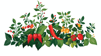 Paprika red and green tropical vegetation with a taste - obrazy, fototapety, plakaty