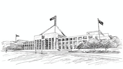 Parliament House in the Canberra ACT Australia. Vector