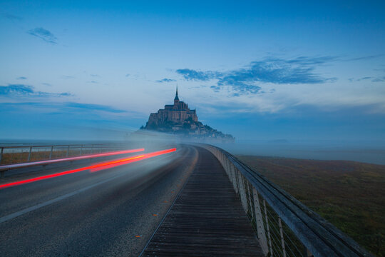 On the road to the Mont Saint Michel, Brittany, France.