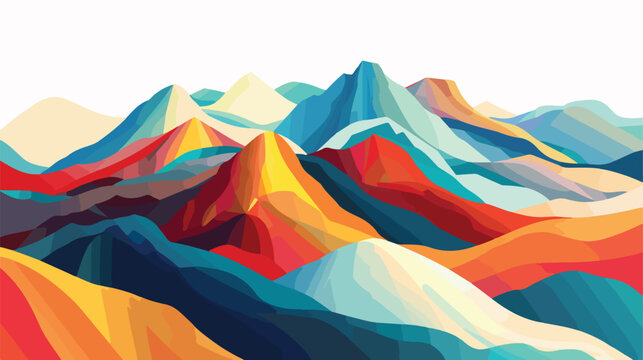 Colorful background with landscape abstract mountain.