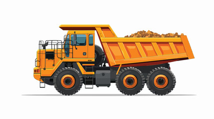 Obraz na płótnie Canvas Construction big truck or icon vector on white background