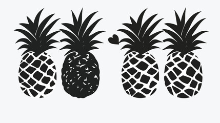 Creative Professional Trendy and Minimal Kisses Pineapple - obrazy, fototapety, plakaty
