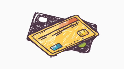 Credit card vector sketch icon isolated on background
