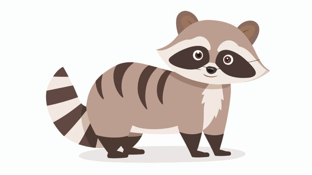 Raccoon cartoon character vector illustration flat vector