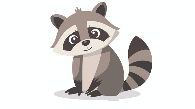 Raccoon cartoon character vector illustration flat vector