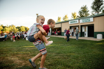 Happy children at outdoor summer festival