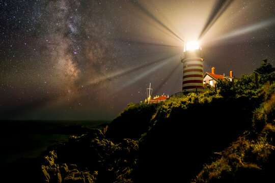 Milky Way and West Quoddy Head Lighthouse