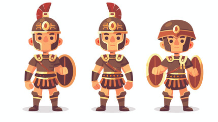 Cute men character wearing gladiator costume. Mascot